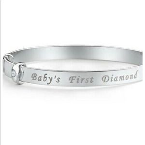 Babys First Diamond Bracelet Bangle Silver 925